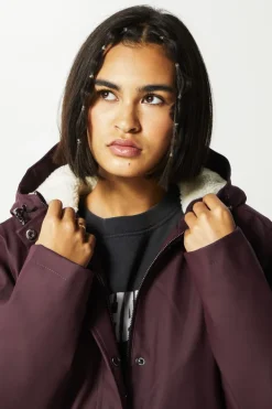 Jassen|Dames regenjassen<America Today Regenjas Janice Teddy Hardgreen|Burgundy|Oldpink