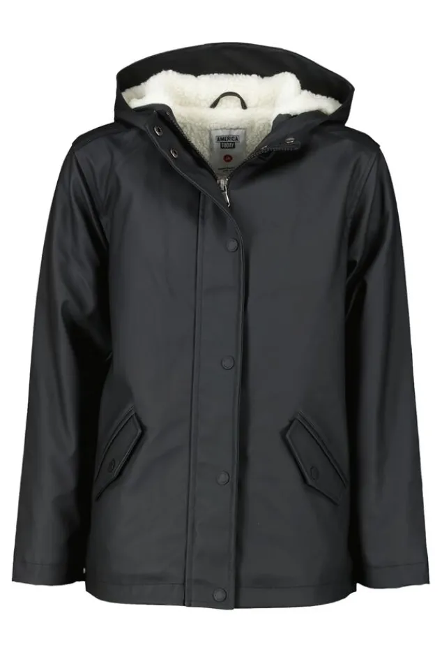 Jassen|Meisjes regenjassen<America Today Regenjas Janice Teddy JR Black|Navy|Sage