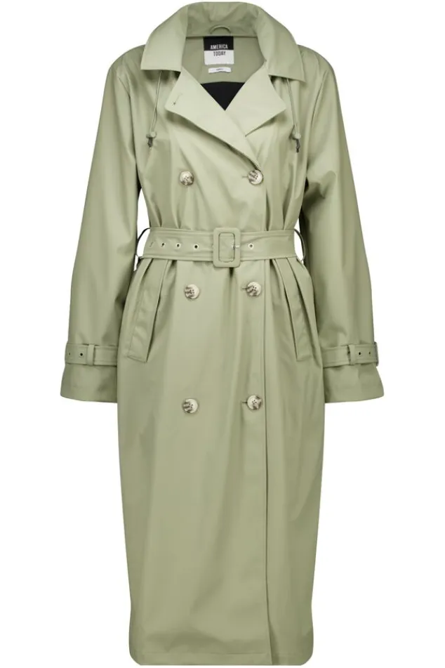 Jassen|Dames regenjassen<America Today Regenjas Joan Khaki|Sage
