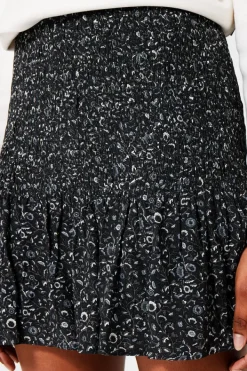 Rokken<America Today Rok met plooien Flower/navy|Darkbrown