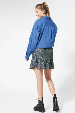 Rokken<America Today Rok met plooien Flower/navy|Darkbrown