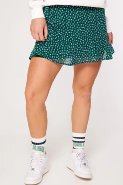 Rokken<America Today Rok Raven Flowerblack|Orange/blue|Bottlegreen