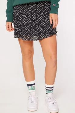 Rokken<America Today Rok Raven Flowerblack|Orange/blue|Bottlegreen