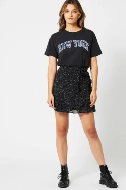 Rokken<America Today Rok Rose-Ann Black/white|Bottlegreen