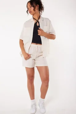 Pyjama|Ondergoed & Lounge<America Today Short Myra Washedblack|Lightkhaki