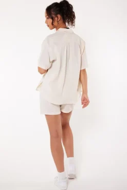 Pyjama|Ondergoed & Lounge<America Today Short Myra Washedblack|Lightkhaki