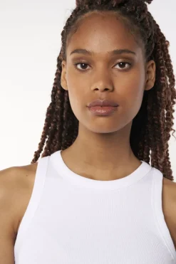 Ondergoed & Lounge|T-shirts & Tops<America Today Singlet Gia Lightgreymelange|White|Lightkhaki