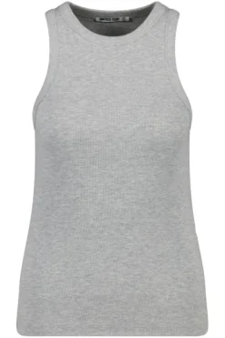 Ondergoed & Lounge|T-shirts & Tops<America Today Singlet Gia Lightgreymelange|White|Lightkhaki