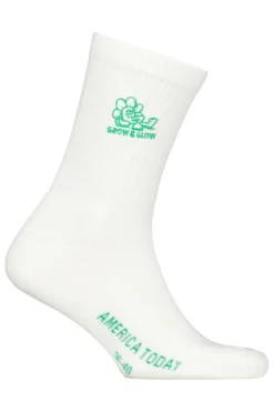 Sokken|Accessoires<America Today Sokken Thabo Fun White/green|Cherryred|White/purple