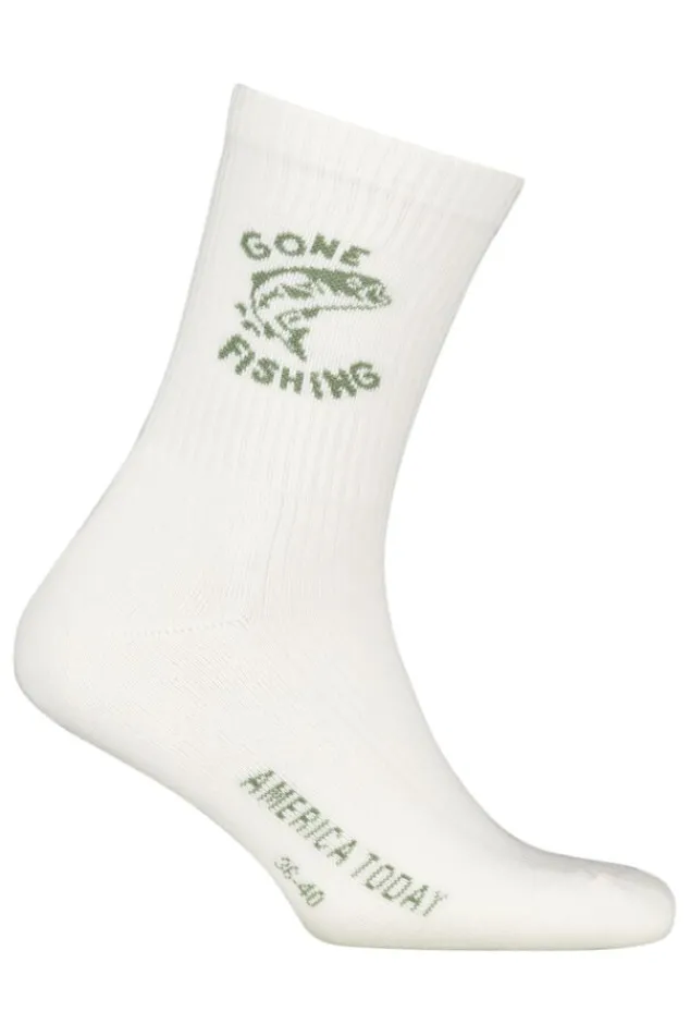 Sokken|Accessoires<America Today Sokken Thabo Fun Army/white