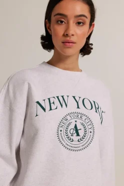 Truien & Vesten|Sweaters & hoodies<America Today Sweater Salom&eacute; Lightgreymelange|Offwhite