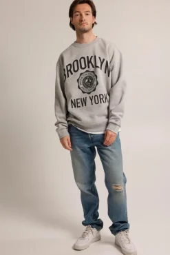 Truien & Vesten|Sweaters & hoodies<America Today Sweater Sepp Crew Midgreymelange