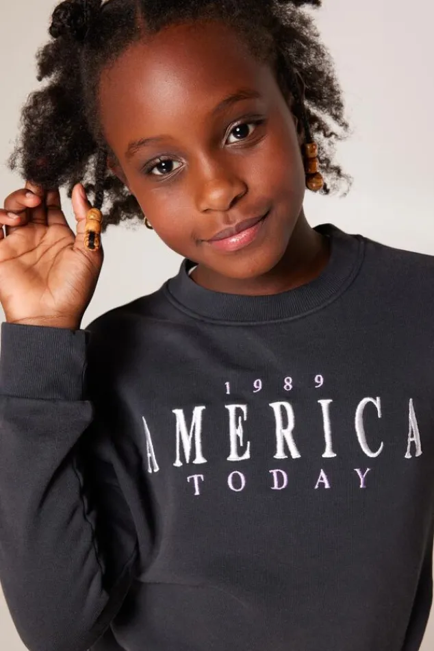 Truien & Vesten|Sweaters & hoodies<America Today Sweater Simmy Crew JR Washedblack