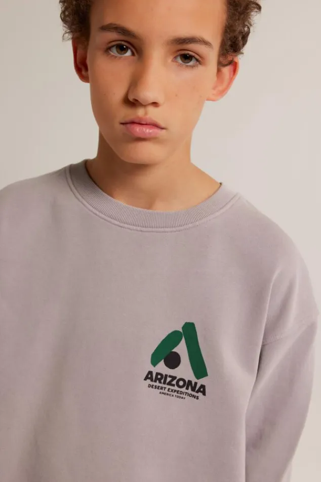 Truien & Vesten|Sweaters & hoodies<America Today Sweater Sky Crew JR Lightgrey|Greencast