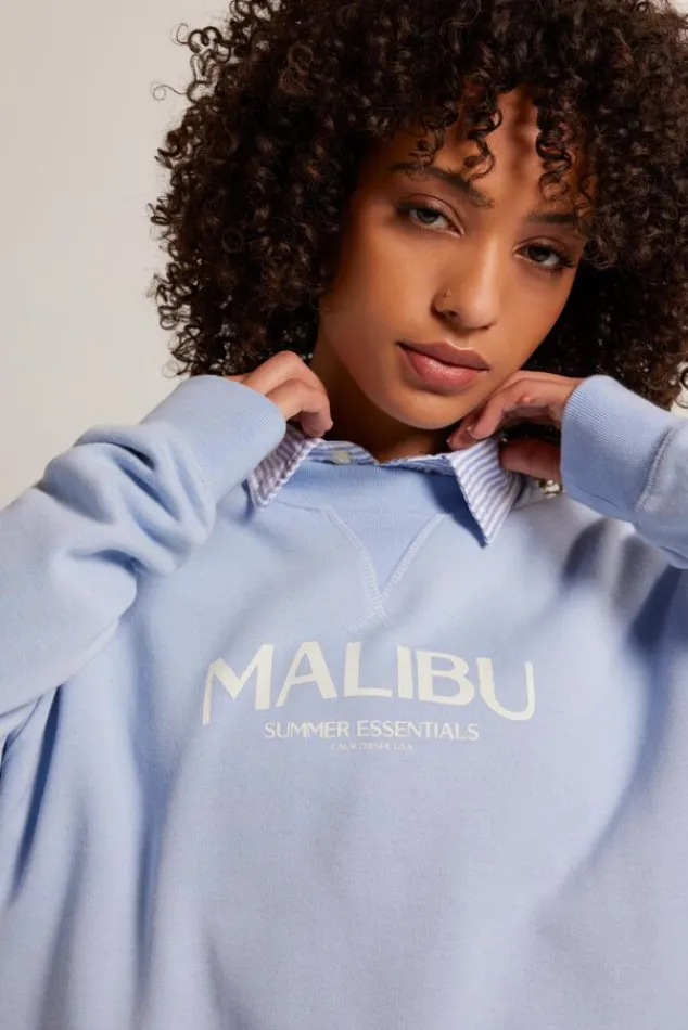 Truien & Vesten|Sweaters & hoodies<America Today Sweater Skyler Lightgreymelange|Babyblue