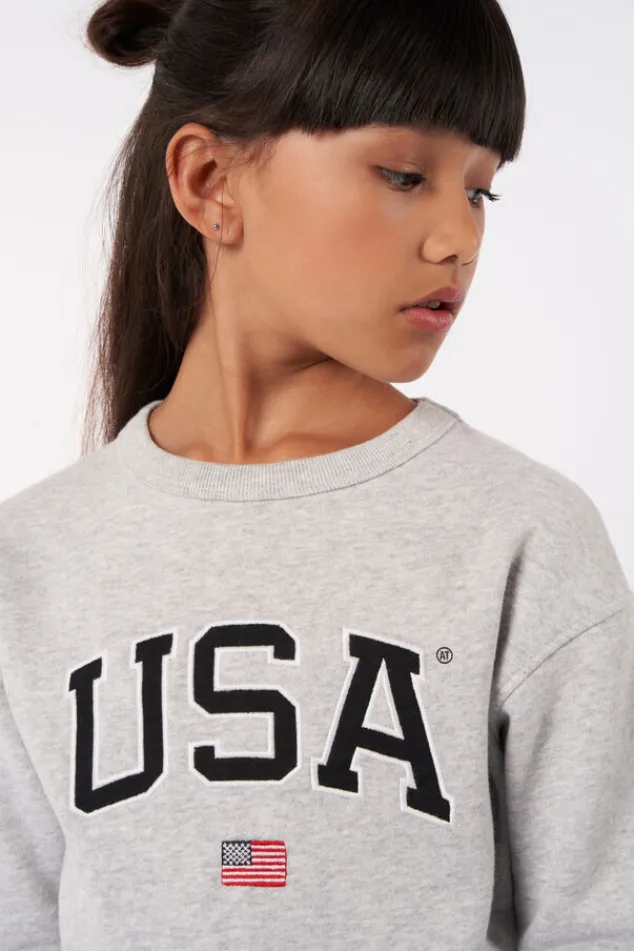 Truien & Vesten|Sweaters & hoodies<America Today Sweater Soel JR Midgreymelange|Midnight|Sage