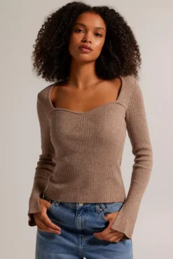 Truien & Vesten<America Today Trui Kami Brownmelange