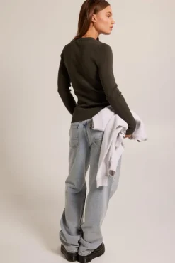 Truien & Vesten<America Today Trui Kim Offwhite|Grey/army|Black|Lime