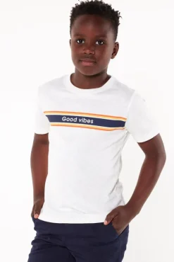 T-shirts & Polo's<America Today T-shirt Elliot JR White/blue|TrueBlue|Mud|Lightyellow