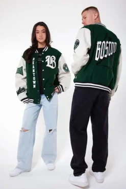 Varsity jackets|Jassen<America Today Varsity jacket Boston Joah Green|Black