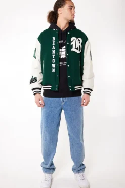 Varsity jackets|Jassen<America Today Varsity jacket Boston Joah Green|Black