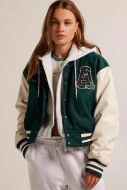 Varsity jackets|Jassen<America Today Varsity jacket Julia Brown/khaki|Darkgreen