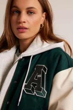 Varsity jackets|Jassen<America Today Varsity jacket Julia Brown/khaki|Darkgreen