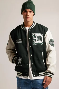 Varsity jackets|Jassen<America Today Varsity jacket Julian Black|Midnightgreen