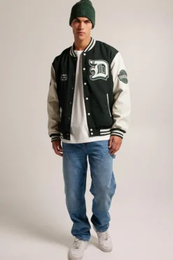 Varsity jackets|Jassen<America Today Varsity jacket Julian Black|Midnightgreen