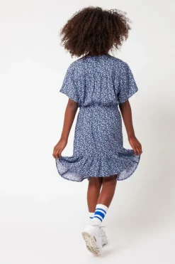 Jurken<America Today Zwierige jurk bloemetjes Purple/blue